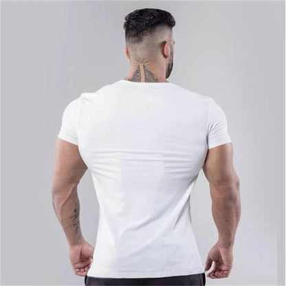 Muscleguys Men’s V-Neck Gym T-Shirt - Slim Fit, Breathable Cotton - Buy Center US