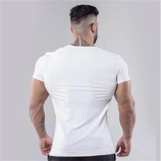 Muscleguys Men’s V-Neck Gym T-Shirt - Slim Fit, Breathable Cotton - Buy Center US
