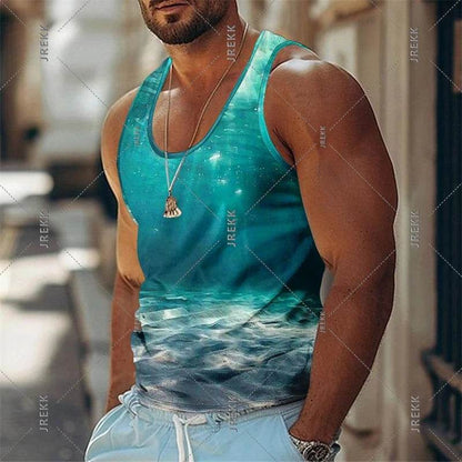 Funny 3D Print Men’s Tank Top - Casual Quick Dry Basketball Vest - Buy Center US