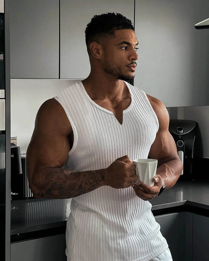 RUASPV Men's V-Neck Gym Tank Top - Cool Summer Fitness Sleeveless Vest - Buy Center US