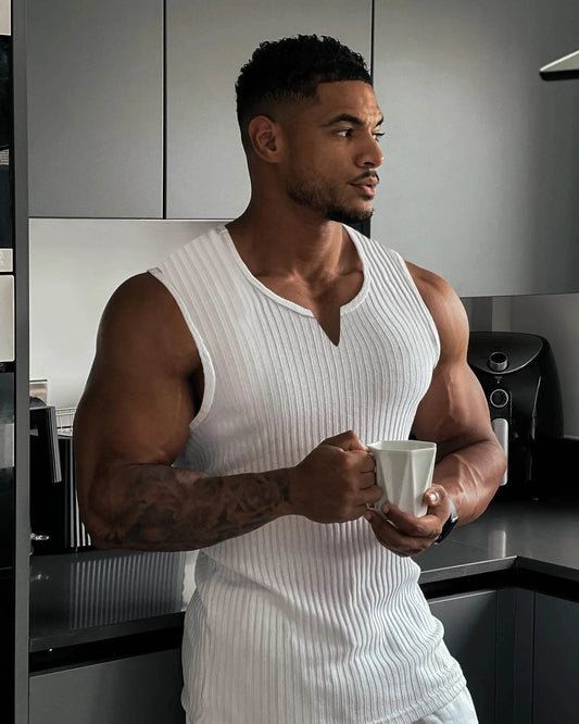 RUASPV Men's V-Neck Gym Tank Top - Cool Summer Fitness Sleeveless Vest - Buy Center US