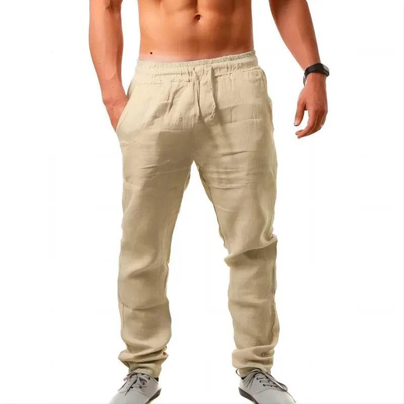 2025 Stylish Mens Cotton Hemp Trousers - Breathable Casual Wear - Buy Center US