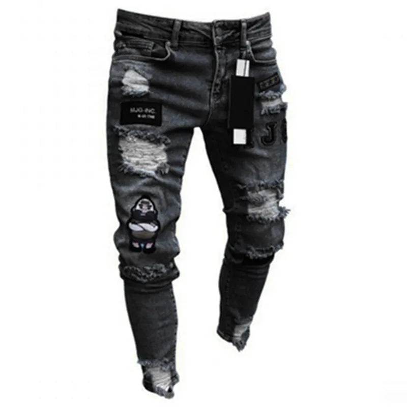 ZHANLINWU Men's Casual Ripped Jeans - Hip Hop Distressed Denim - Buy Center US