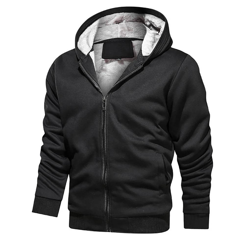 Men's Camouflage Fleece Jacket - Hooded, Thick Winter Coat for Casual Wear - Buy Center US
