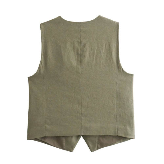 ZERAIN Women's Summer V-Neck Sleeveless Vest & High Waisted Shorts - Buy Center US
