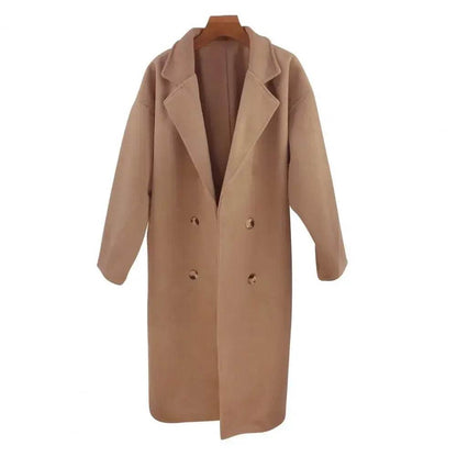 Women’s Loose Double-Breasted Trench Coat - Windproof & Warm - Buy Center US