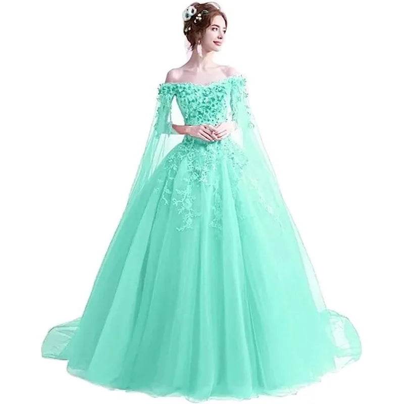 Bomaris Vintage Ball Gown Quinceanera Dress with Cape - Customized Style - Buy Center US