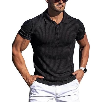 King Billion Men's Summer Polo Shirt - Solid Stripe, Short Sleeve Casual Wear - Buy Center US