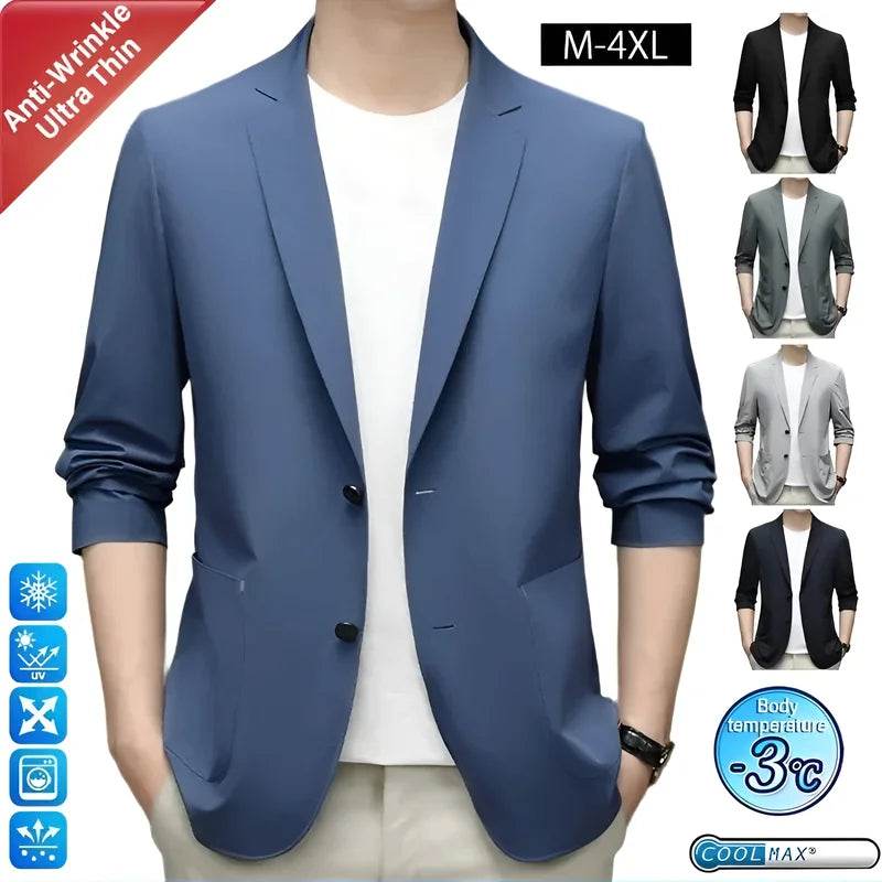 Men's Sunwear Casual Suit - Breathable Ice Silk Blazer for Spring - Buy Center US