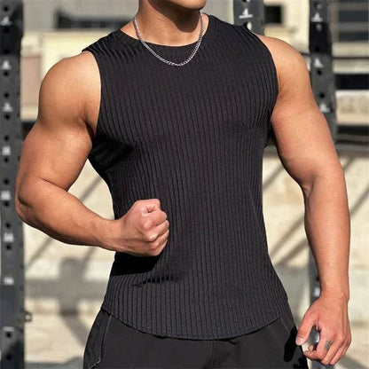 RUASPV Men's Fitness Tank Top - Striped Sleeveless Gym Vest for Summer - Buy Center US