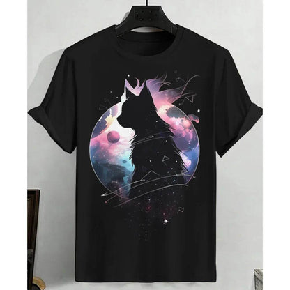 Ukiyo-e Sea Wave Cat T-Shirt - 3D Print Japanese Samurai Graphic Tee - Buy Center US