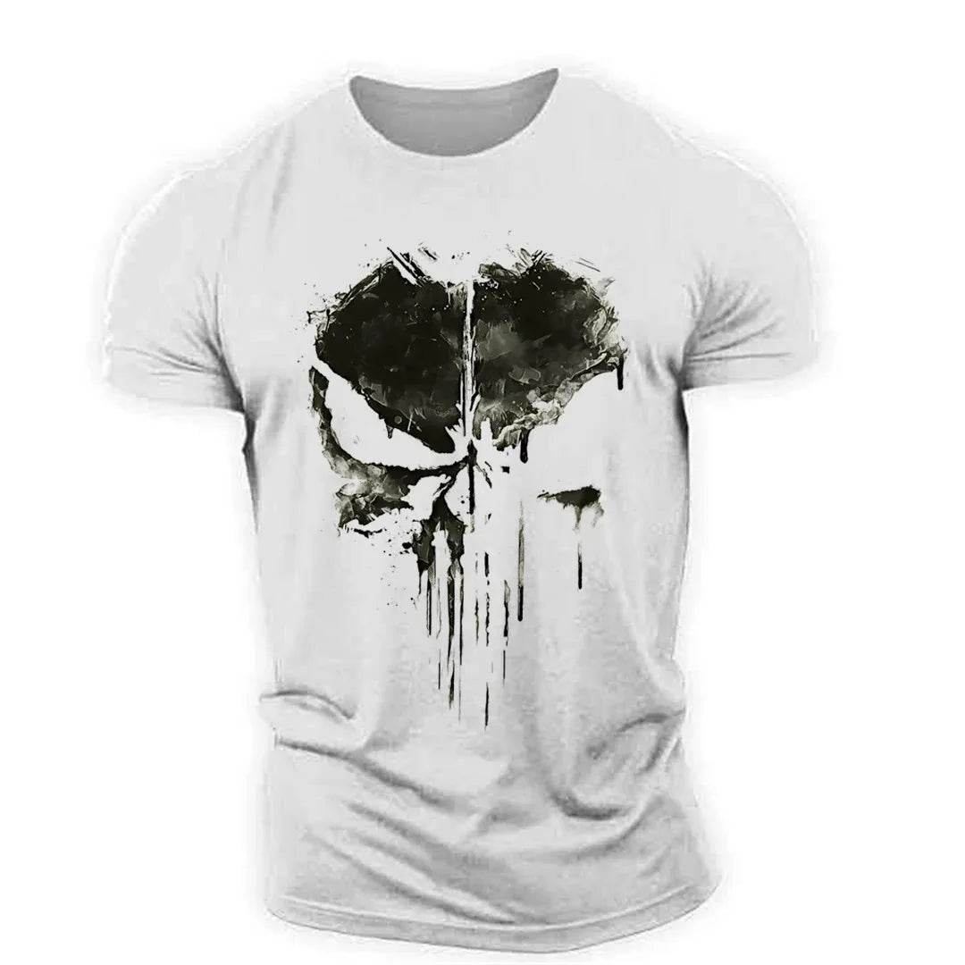 Punisher Skull Men's T-Shirt - Breathable Oversized Sport Top - Buy Center US