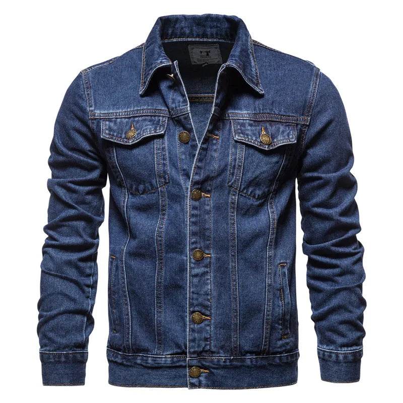 MISNIKI Men's Casual Jeans Jacket - Versatile Solid Color Outerwear - Buy Center US
