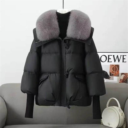 Women's Down Cotton-padded Jacket - Korean Style, Thick, Casual Wear - Buy Center US