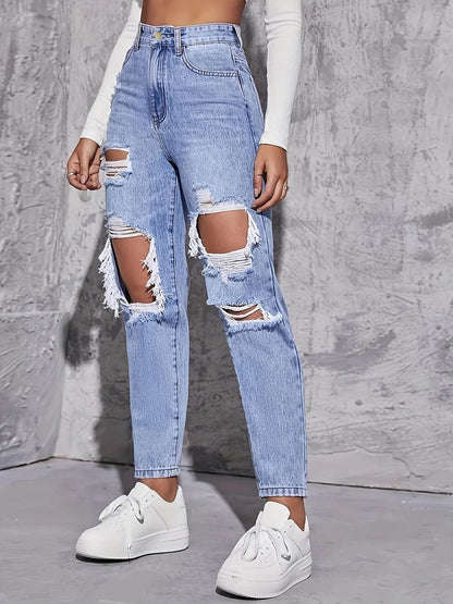 American Retro High Waist Jeans - Loose Fit, Wide-Legged Design - Buy Center US
