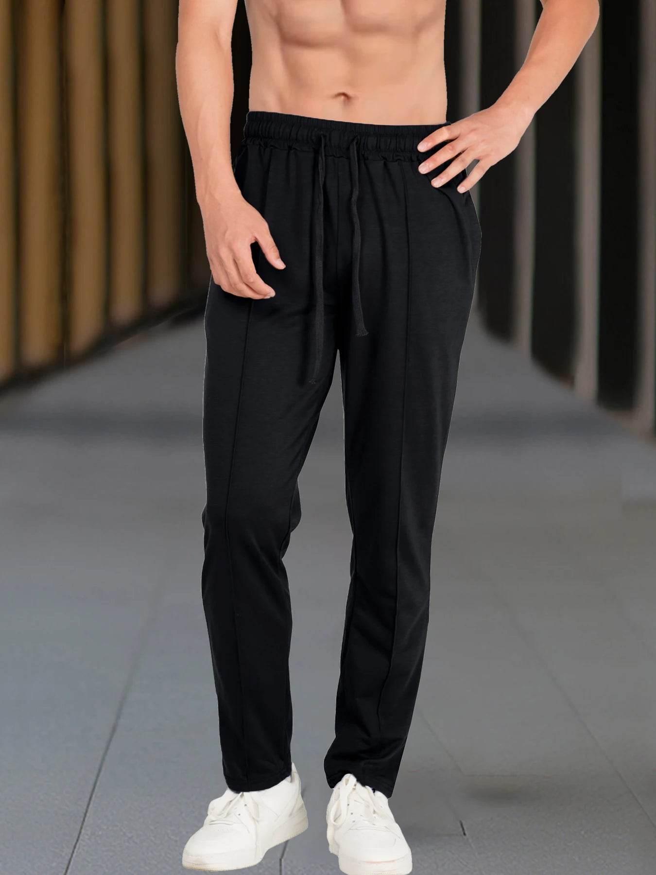 2024 Men's Casual Solid Color Pants - Lightweight Loose Fit Style - Buy Center US