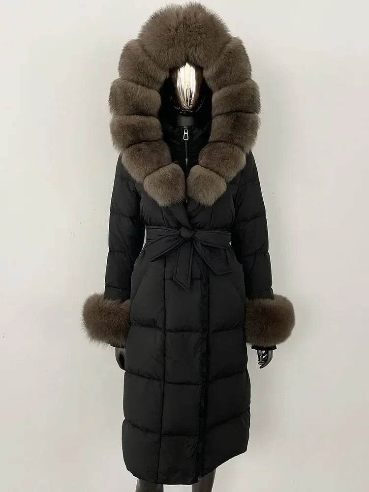 Elegant Hooded Women’s Winter Jacket - 90% Duck Down, Warm & Stylish - Buy Center US