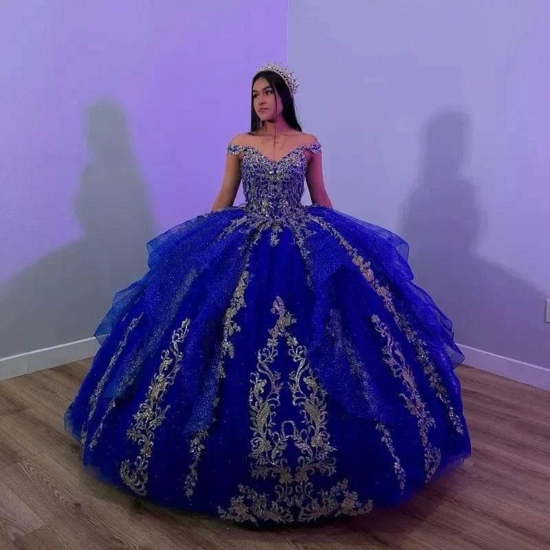 ANGELSBRIDEP Royal Blue Quinceanera Dress - Crystal Beading & Lace - Buy Center US