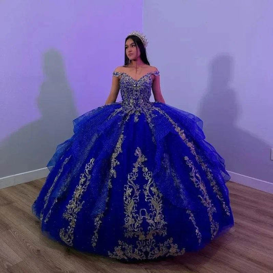ANGELSBRIDEP Royal Blue Quinceanera Dress - Crystal Beading & Lace - Buy Center US