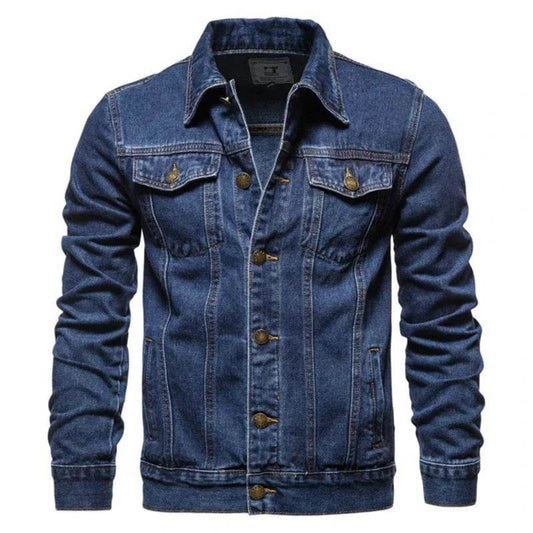 MISNIKI Men's Casual Jeans Jacket - Versatile Solid Color Outerwear - Buy Center US