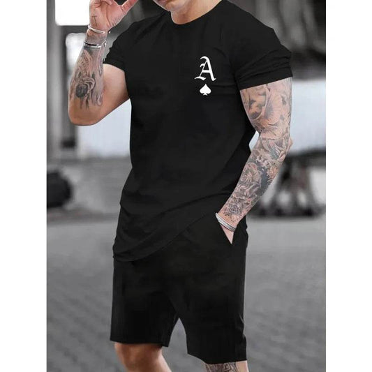 Men's Summer A-line Poker Pattern T-Shirt - Breathable Casual Cotton Tee - Buy Center US