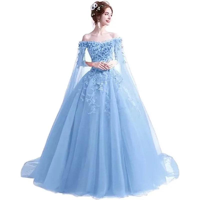 Bomaris Vintage Ball Gown Quinceanera Dress with Cape - Customized Style - Buy Center US