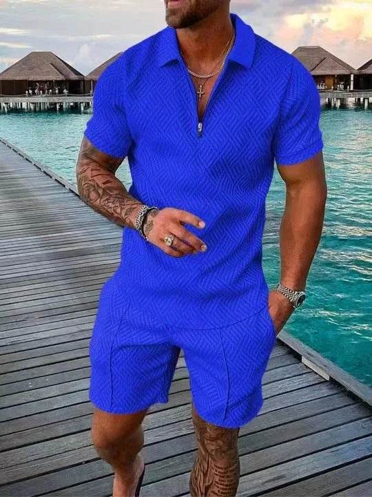 Boilen Heng Xin Men's Casual Striped Polo Shirt - Summer Slim-Fit Trendy - Buy Center US