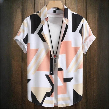 Casual Men's Hawaiian Shirts - 3D Patchwork Printing for Spring/Summer - Buy Center US