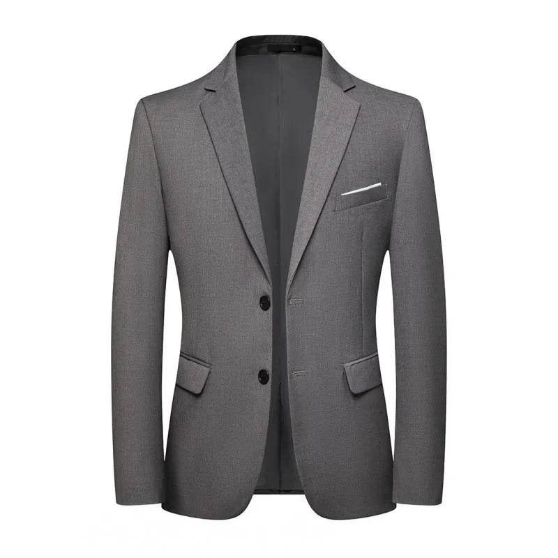Men's Slim Fit Business Suit - Korean Style Single Breasted Blazer - Buy Center US