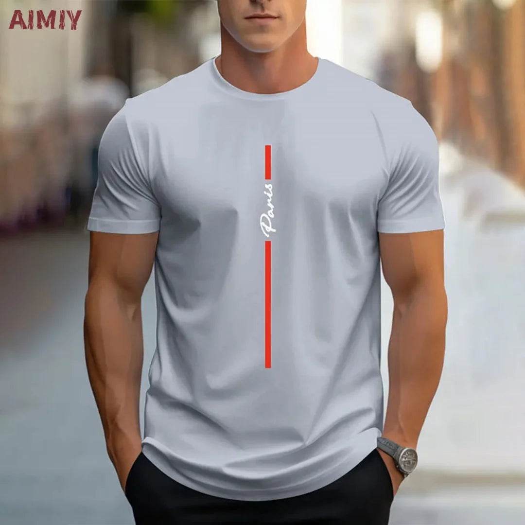 Men's Slim Fit T-Shirt - Breathable Round Neck Casual Tee for Summer - Buy Center US