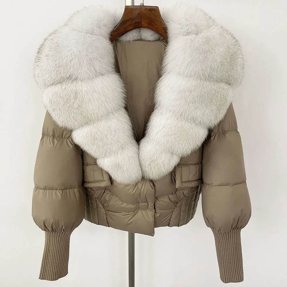 Elegant Casual Women’s Raccoon Fur Collar Coat - Winter Jacket 2024 - Buy Center US