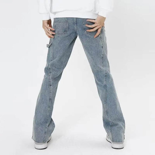 2023 Y2K Fashion Baggy Flare Jeans - Men's Distressed Denim Pants - Buy Center US
