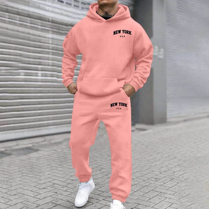 Oversize Men's Tracksuit Set - Autumn Fashion Hooded Sweatshirt & Pants - Buy Center US