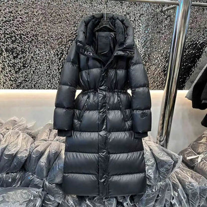 2025 Women's Extra Long Puffer Jacket - 90% White Duck Down Warmth - Buy Center US