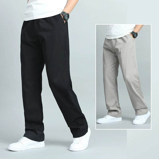 ENWEIGE Big Size Casual Cotton Trousers - Loose Fit Straight Pants - Buy Center US