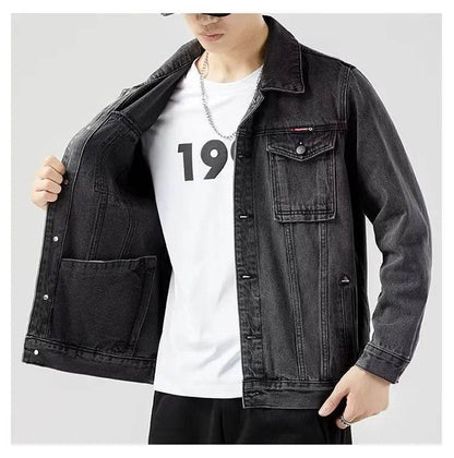 Hip-Hop Men's Denim Jacket - Casual Cotton Slim Fit Cowboy Style Coat - Buy Center US