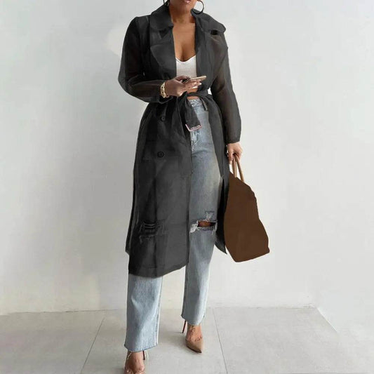 SANWOOD Women's Mesh Jacket - Puff Sleeve Long Summer Coat - Buy Center US