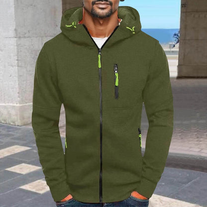 Men's Color Blocked Casual Jacket - Thin, Hooded, Slim Fit Design - Buy Center US