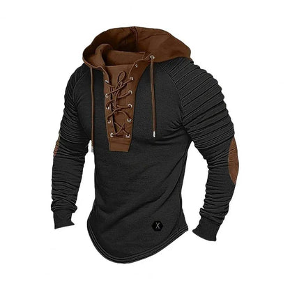Men’s Spring Fall Colorblock Hoodie - Casual Long Sleeve Pullover Top - Buy Center US