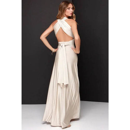 Bohemian V-Neck Maxi Dress - Sexy Sleeveless Summer Gown for Women - Buy Center US