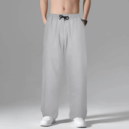 Men's Loose Fit Casual Trousers - Deep Pockets, Wide Leg Design - Buy Center US