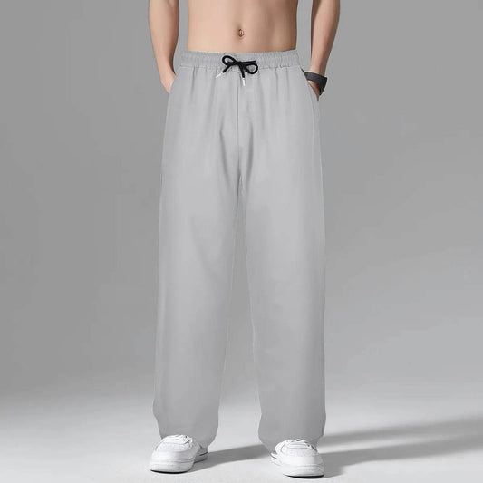 Men's Loose Fit Casual Trousers - Deep Pockets, Wide Leg Design - Buy Center US