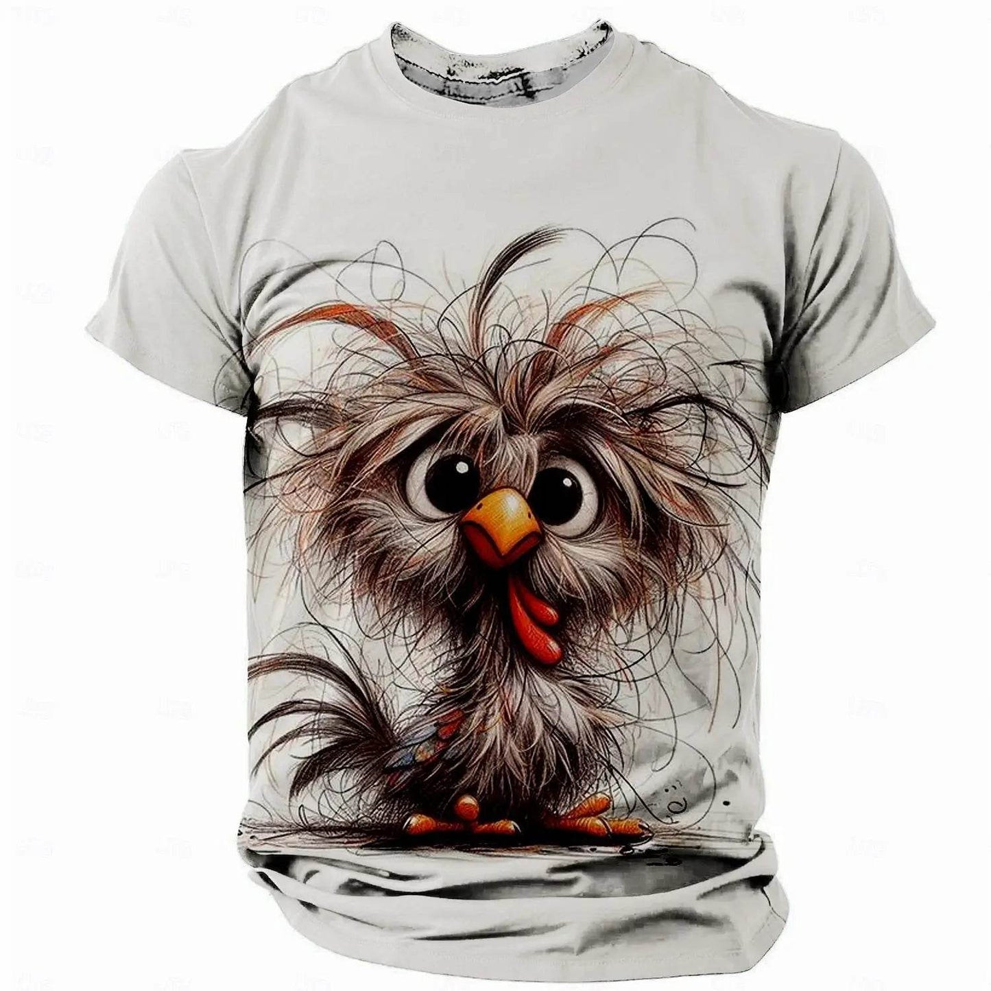 Funny Men's Oversized T-Shirt with Animal Chicken Print - Casual Summer Tee - Buy Center US