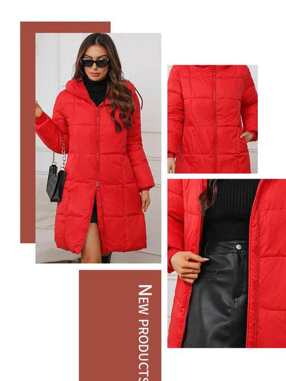 Women's Long Thick Cotton Coat - Casual Warm Parka for Autumn 2024 - Buy Center US