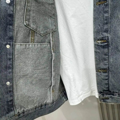 High-End Vintage Thick Plate Denim Jacket for Men - Casual Spring Autumn Wear - Buy Center US