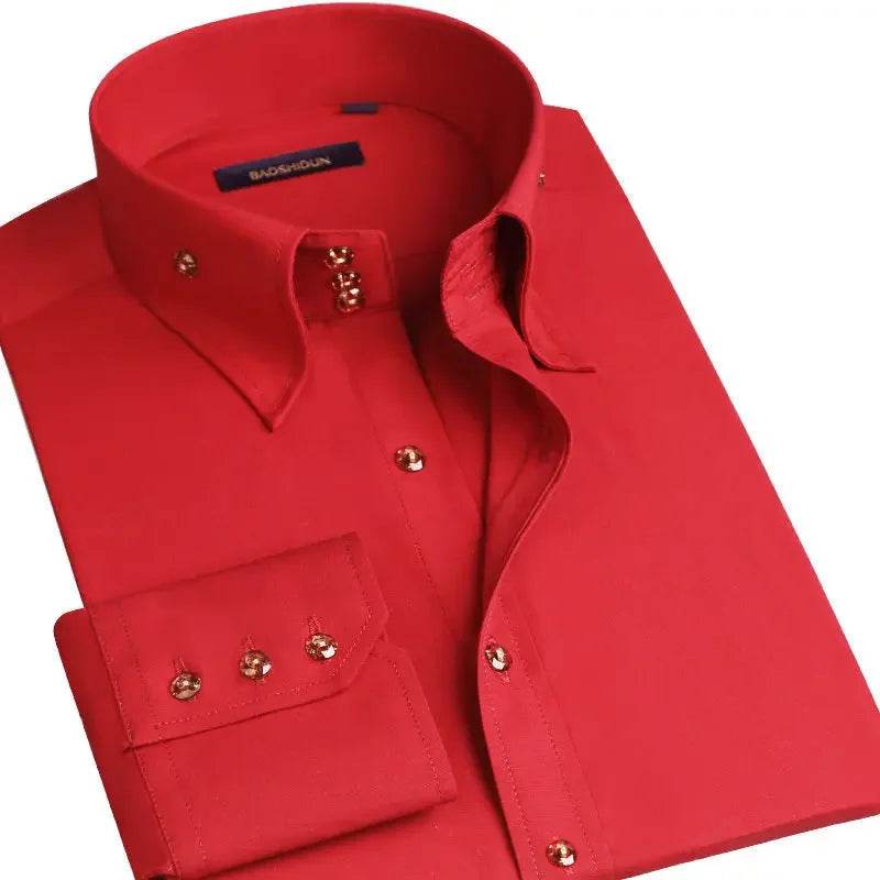 Premium White Dress Shirt for Men - Non-Iron Wrinkle Resistant Long Sleeve - Buy Center US
