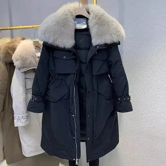 2025 Women's Down Jacket - Thick Parka with Big Fur Collar - Buy Center US