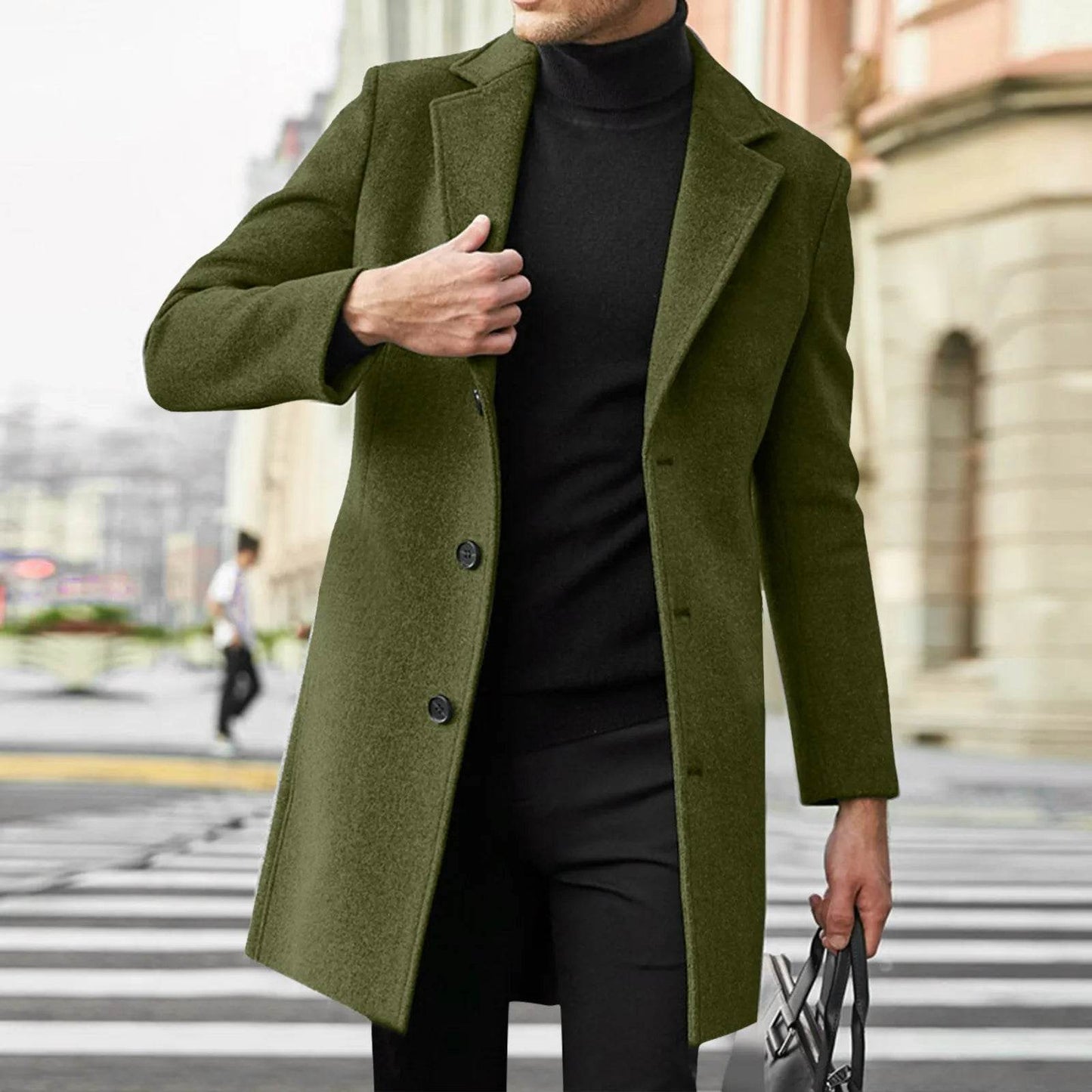 ZOMAXIUJEE Men’s Slim Fit Woolen Winter Jacket - Vintage Style Padded Coat - Buy Center US