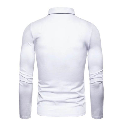 WSHIXDW Men's Long-Sleeved Polo Shirt - Casual Spring/Summer Fashion - Buy Center US