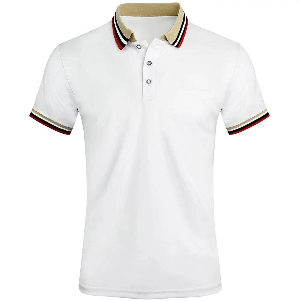 Men’s Casual Polo Shirt - Breathable Cotton, Short Sleeve, Solid Color - Buy Center US